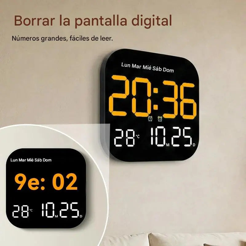 【 ¡Más de 50.000 unidades vendidas! 】 Reloj digital para el hogar y la oficina: ¡despierte suavemente y olvídese de las alarmas molestas! Brillo ajustable, funcionamiento silencioso por la noche.