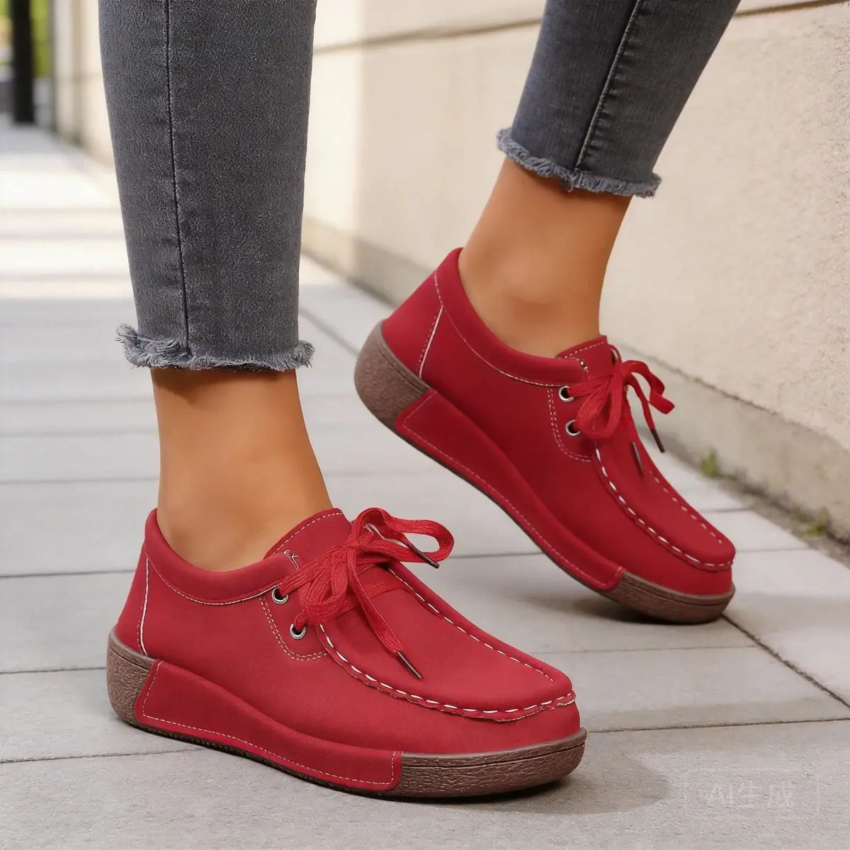 🔥【DESCUENTO DEL 45 %】Nuevas zapatillas de cuero con cordones para el tiempo libre del año 2026.