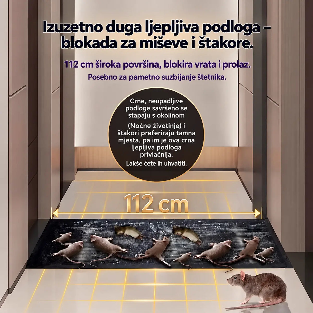 💥 Paket od 5 komada — snažna ljepljiva podloga za miševe (120x27 cm) bez otrova i sigurna za cijeli dom.