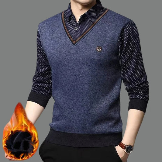 🔥👔【M-4XL】Мъжко есенно-зимно ново кадифено дебело топло плетено яке