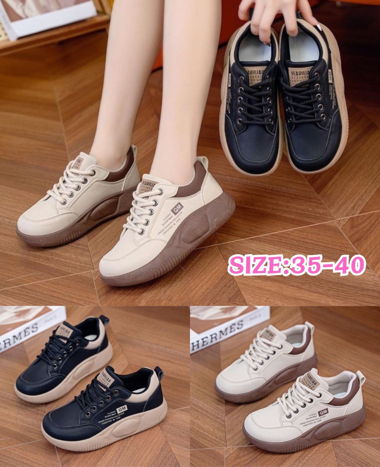 🏆【Zniżka ograniczona czasowo】【35-40】👟Nowoczesne sneakersy casualowe na grubej podeszwie, Model 2026