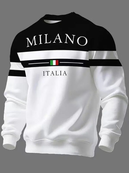 ✨🌟👕【S-6XL】Męskie bluzy z nadrukiem „Milano Italia”