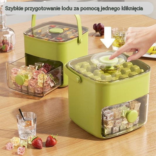 💞[Rabat ograniczony czasowo]【50% zniżki】💥🥤🧊 Kostkarka do lodu z funkcją magazynowania lodu: produkuje 48 kostek lodu na raz, pokrywa zabezpieczająca przed wyciekiem 🏖️✅