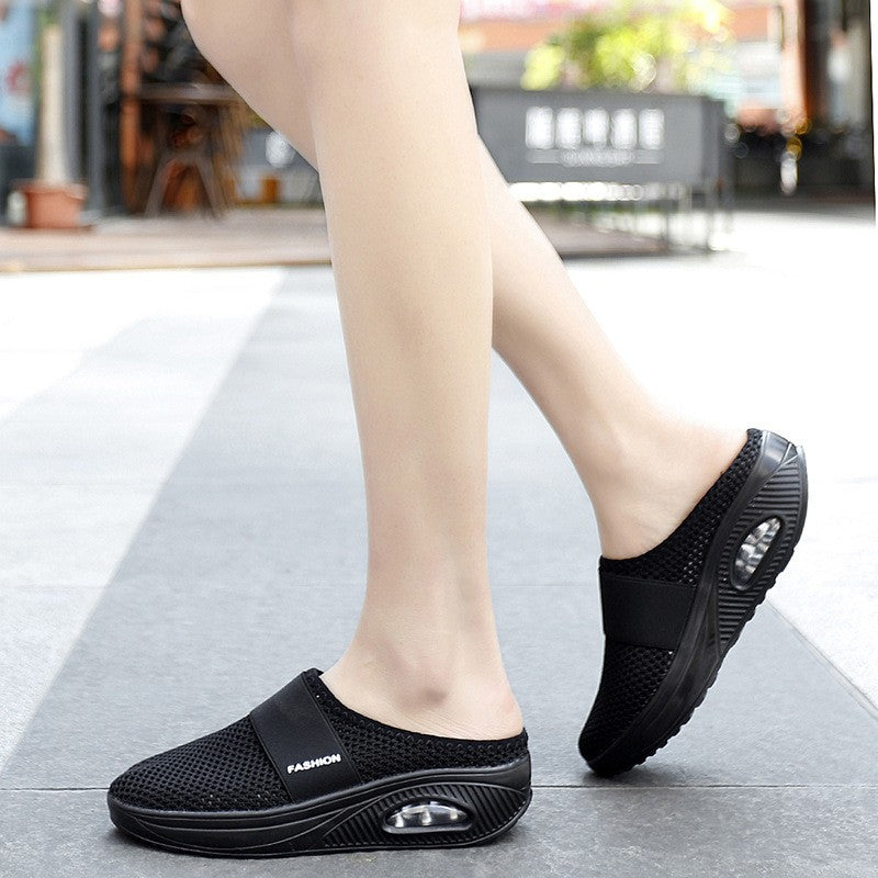 🎀【35-43】Zapatos con colchón de aire de malla hueca europeos y americanos nuevos de verano 2025, transpirables y cómodos