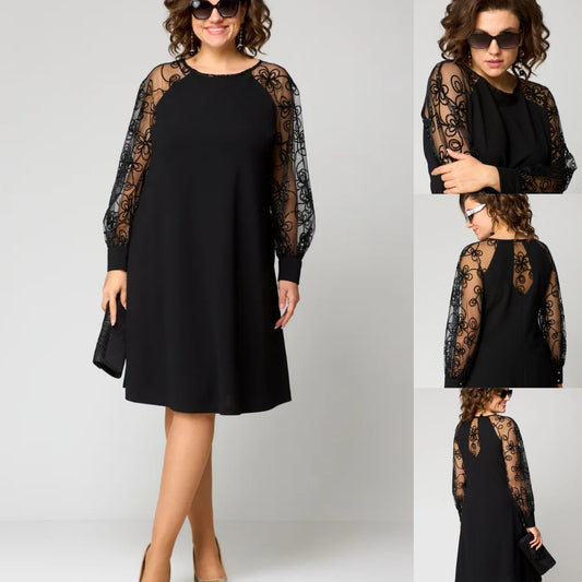 【Gorąca wyprzedaż w Chorwacji】👗 Ograničena ponuda 39% popusta ❤️【S-5XL】2025 novi model haljine s čipkastim rukavima od 100% pamuka, topla i udobna
