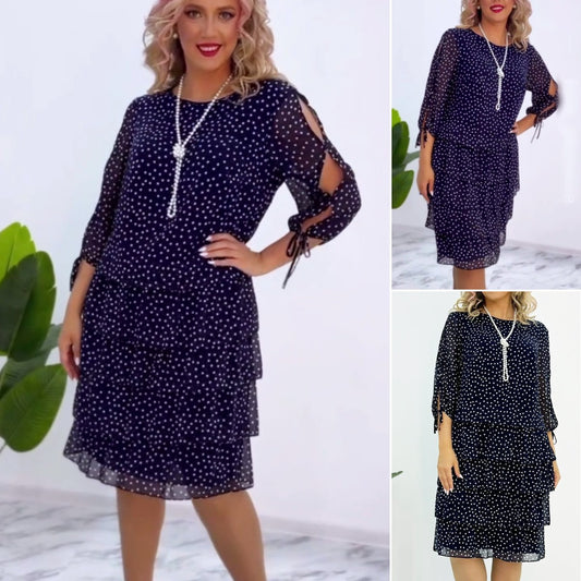 🏆Łamiący gorący przedmiot🎀【S-5XL】 Nowa elegancka luźna sukienka w kropki 🥰