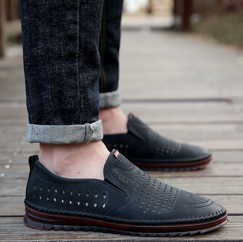 🔥【39-44】👞Ръчно изработени мъжки сандали от естествена кожа с издълбани крачоли💥