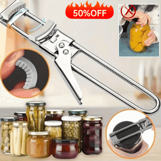 🌈Oferta especial 43% de descuento🔥【Compra uno y llévate otro gratis】🥫Abridor de botellas ajustable de acero inoxidable multifuncional creativo🥗Puede abrir latas y mermeladas