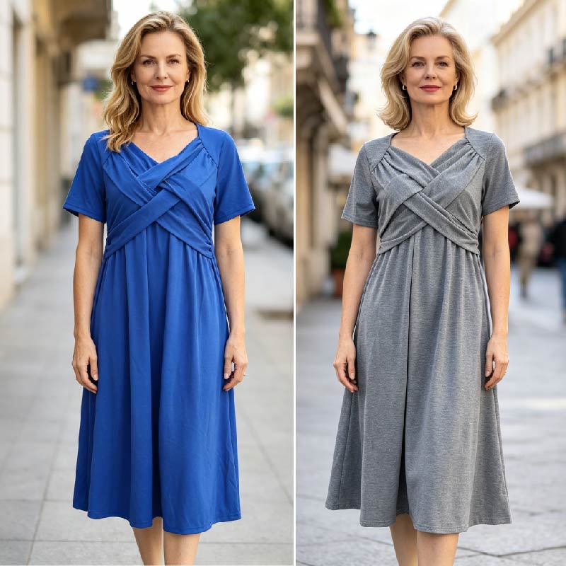 🔥 👗【WYPRZEDAŻ】🤩✨【S-3XL】 Sukienka midi w swobodnym stylu, w jednolitym kolorze – wygodna, stylowa i niezbędna w każdej garderobie