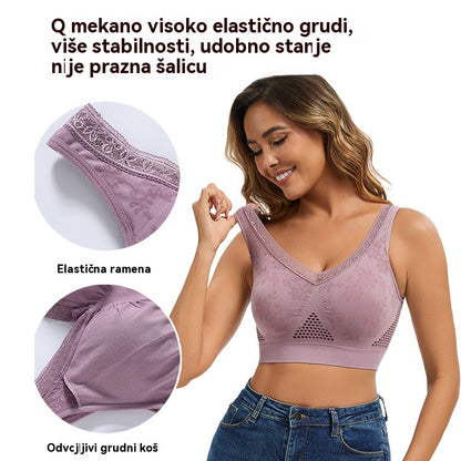 😍❤️ 【Pakiranje od 3 komada】✨ Ženski bešavni mrežasti grudnjak s izdubljenim izrezom, prozračan, udoban, pogodan za svakodnevno nošenje, vježbanje i jogu【40-120 kg】