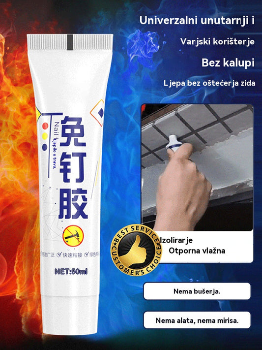 Kupite jedan, dobijte jedan gratis! 🔥🏠 Višenamjensko i praktično kućno ljepilo bez čavala. Nije potrebno bušenje, vodootporno i pogodno za metal, plastiku, pločice, keramiku, staklo i drvo.