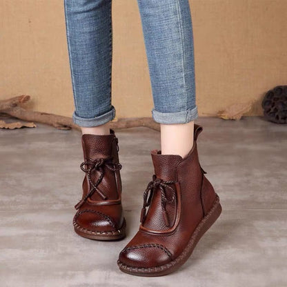 🌷Nowości z wczesnej jesieni 2025 w przedsprzedaży 🎉🌟【35-40】👢Klasyczne, damskie, retro, modne, krótkie, skórzane buty z miękką podeszwą i bocznym zamkiem błyskawicznym