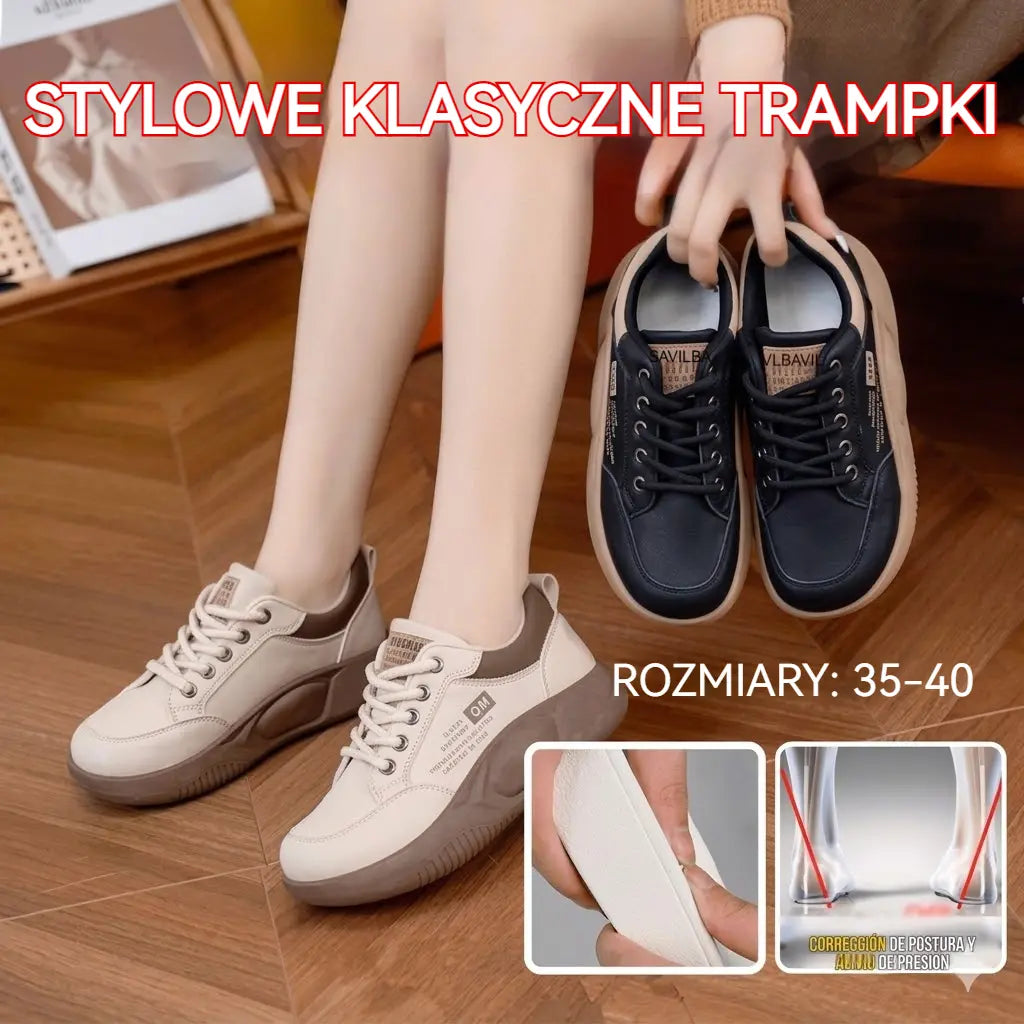 🏆👟【35-40】Nowoczesne sneakersy casualowe na grubej podeszwie, Model 2026