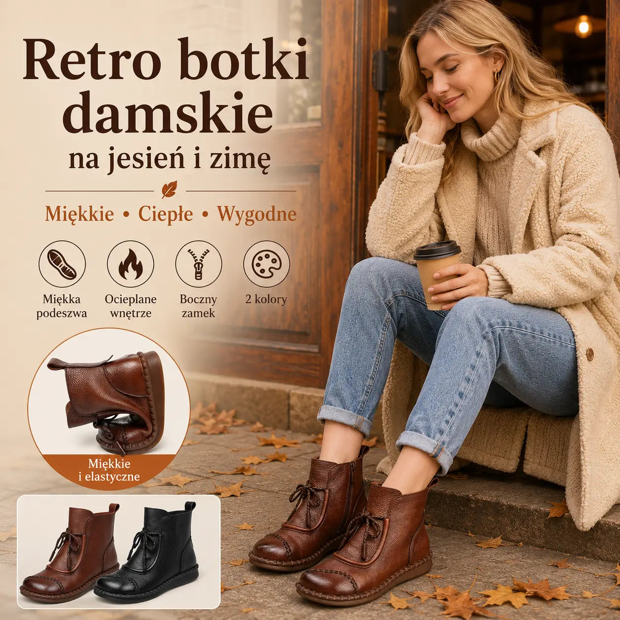 🔥✨【Rozmiary 35-40】🌷👢Przedsprzedaż wczesną jesienią🎉 Damskie buty retro wykonane z miękkiej skóry