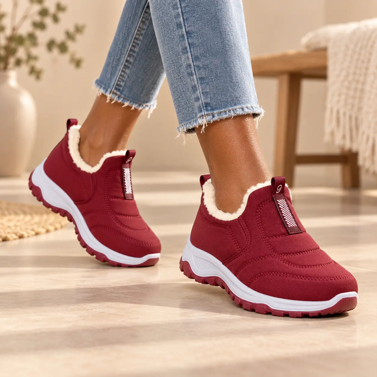 😀🎉【35-41】🔥terciopelo y engrosamiento🔥zapatos de invierno impermeables de algodón cálido para mujer