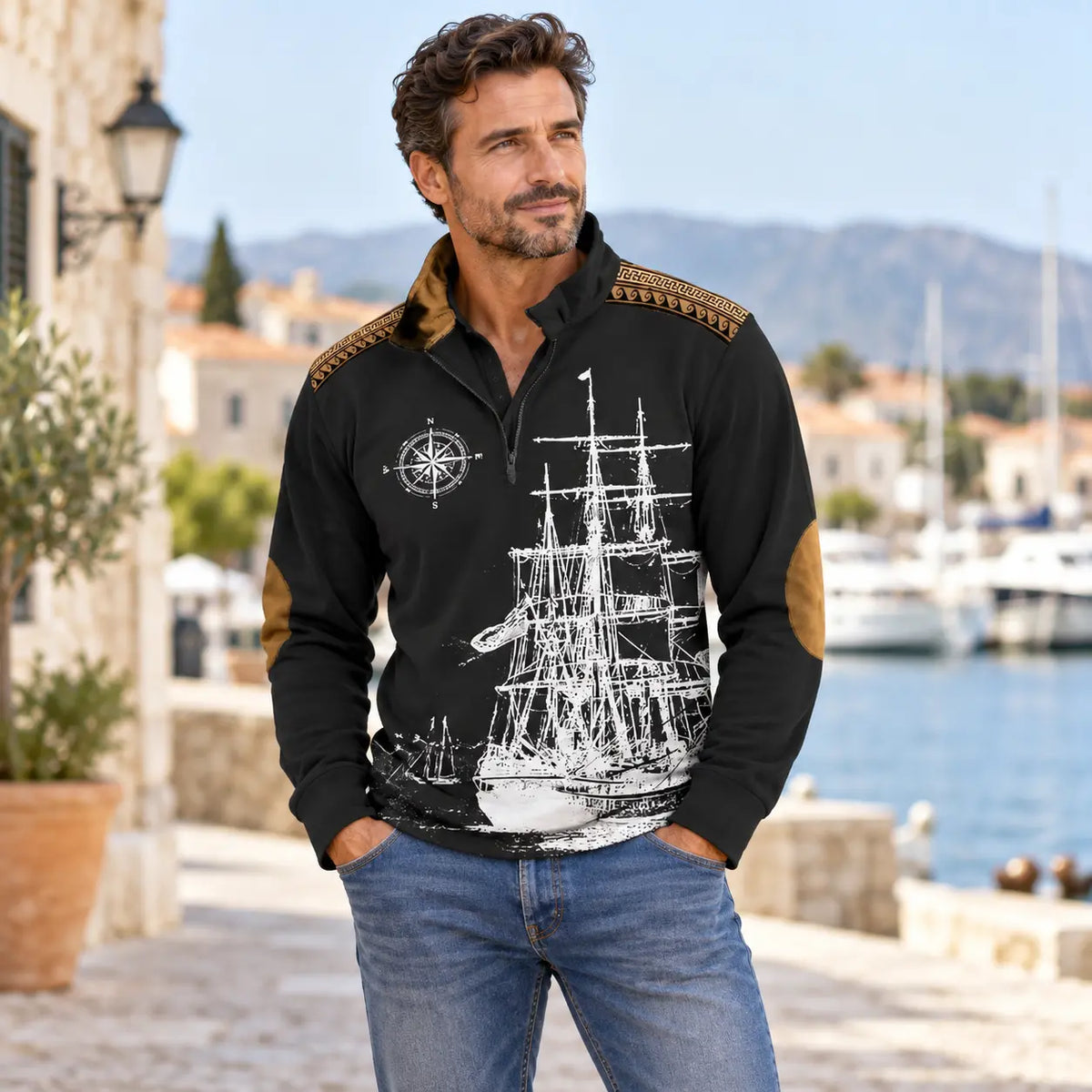 【XS-5XL】🔥Oferta ograniczona czasowo: 50% taniej🔥 Męska koszulka polo ze stójką w stylu marynarskim – Nowy model 2026 – Miękka i wygodna