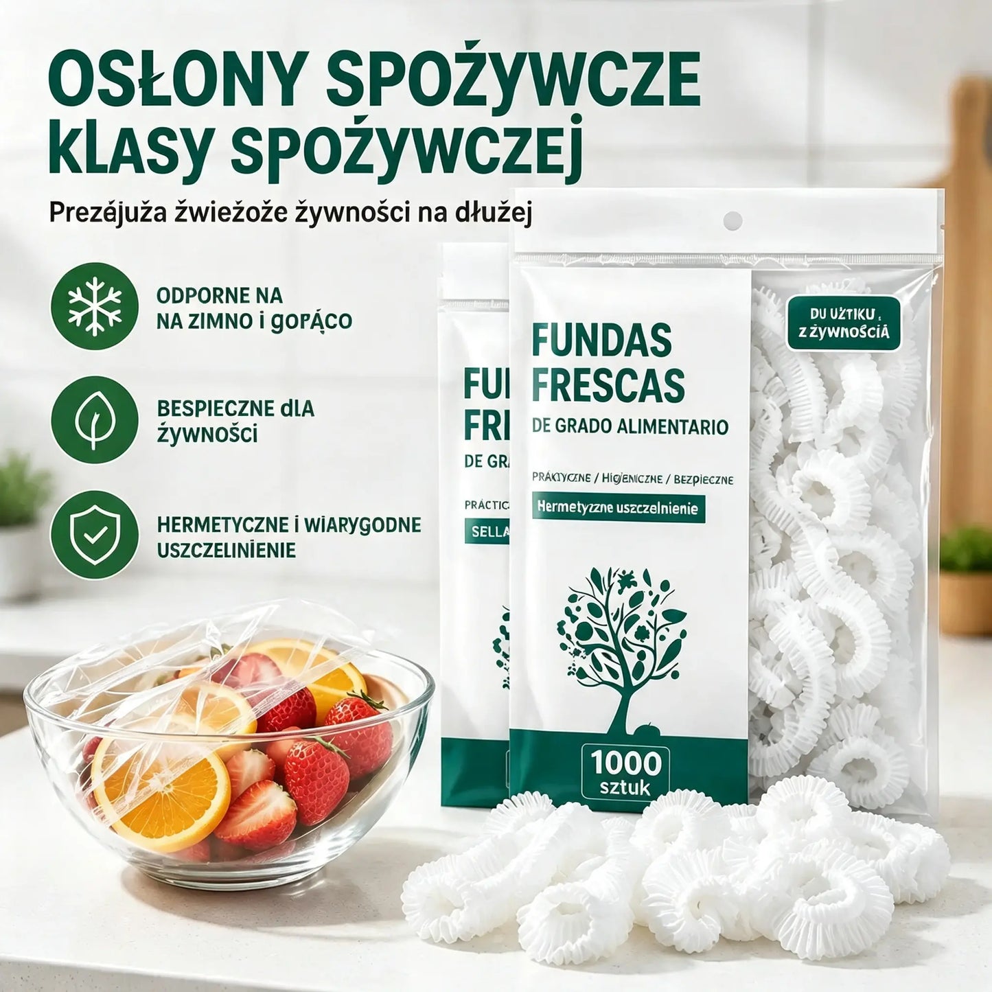 🔥【Ostatnia oferta specjalna: 50% zniżki】✨500 wielokrotnego użytku i elastycznych plastikowych opakowań bezpiecznych dla żywności