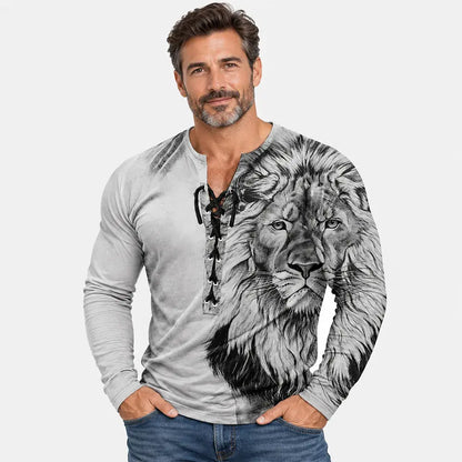 【S-4XL】🦁🦁2026 【Nowość】 Męski T-shirt w stylu casual z nadrukiem 3D