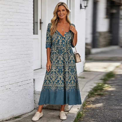 🎀【Oferta especial】【S-5XL】👗Elegante vestido midi: combina estilo y comodidad, adecuado para todas las ocasiones.