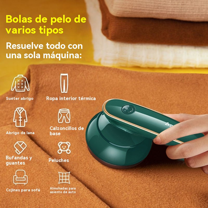 👚🧶 Quitapelusas eléctrico portátil multifuncional: elimina pelusas profesionalmente en prendas de lana, punto y algodón, dejando la ropa como nueva