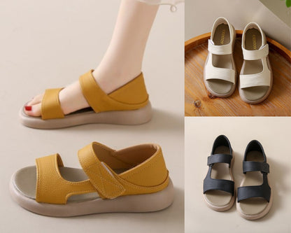 👡【35-43】Ljetne retro ležerne sandale s ribljim ustima, od mekane kože s mekanim potplatom
