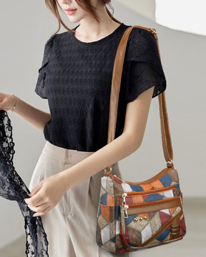 Oferta por tiempo limitado🔥👜Nuevo bolso de hombro de cuero suave de PU colorido a juego con la moda