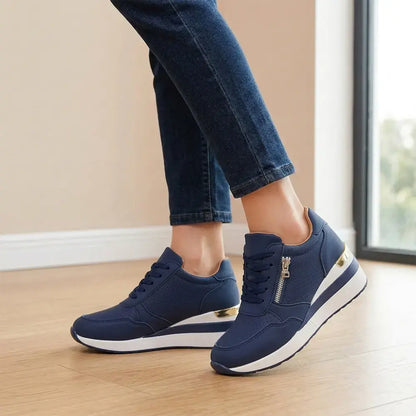 👟【36-43】Zapatillas deportivas de cuña sin cordones de tallas grandes: zapatos de plataforma ligeros para el día a día, zapatos cómodos para caminar y hacer ejercicio.