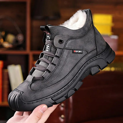 Venta caliente 🔥🍂2025 zapatos casuales de alta gama de invierno para hombres, zapatos de algodón grueso, cálidos y engrosados de terciopelo, zapatos de senderismo antideslizantes para exteriores
