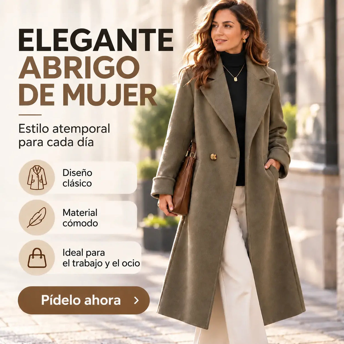 🐏【100 % lana pura】Abrigo de lana gruesa para mujer, nuevo y de alta calidad – Otoño/Invierno 2026