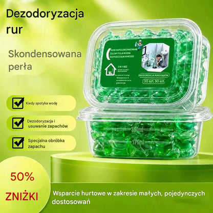 2 opakowania (100 tabletek) 👍Kapsułki rozpuszczalne w wodzie do usuwania nieprzyjemnych zapachów z odpływów - idealne rozwiązanie zapobiegające rozprzestrzenianiu się nieprzyjemnych zapachów w łazienkach i kuchniach.