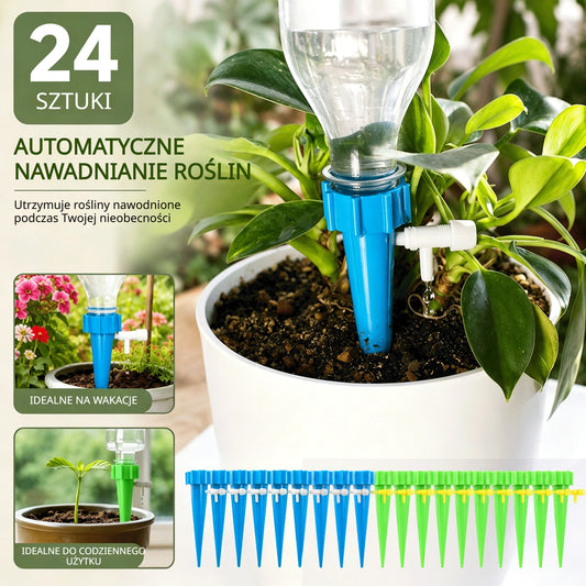 🌺【24 sztuk】🌹🍂Automatyczny system nawadniania kroplowego, idealny do sadzenia kwiatów, idealny do ogrodów i roślin w doniczkach