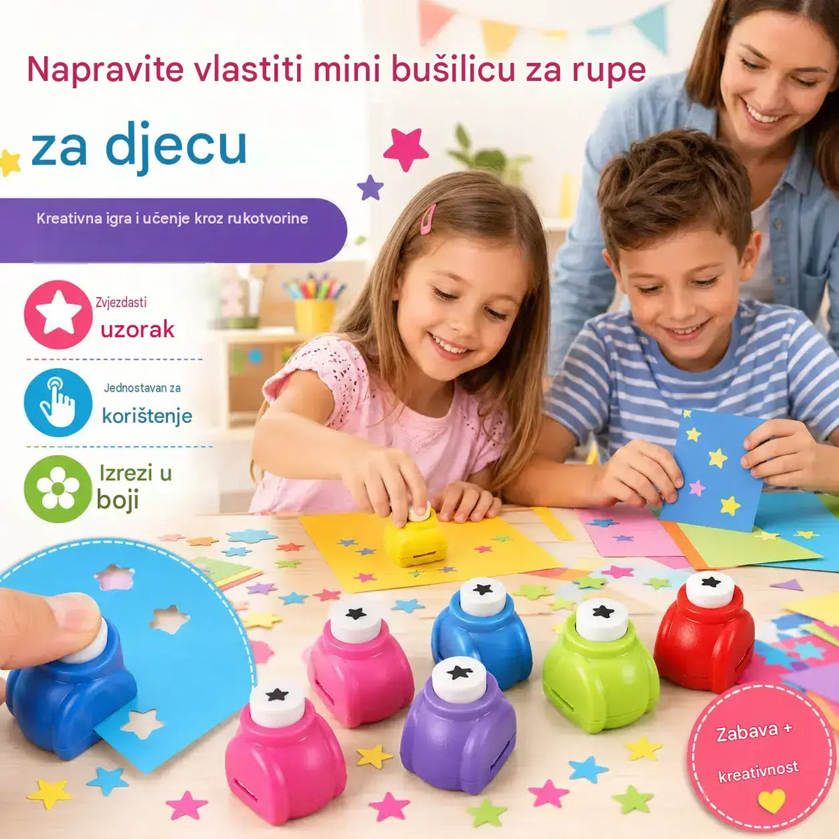 10 komada za 24 €✨✂️ Bušač motiva cvijeta za djecu, edukativna igračka, alat za kreativno izražavanje