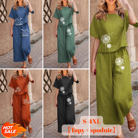 【S-4XL】【Topy + spodnie】Luźny garnitur casualowy