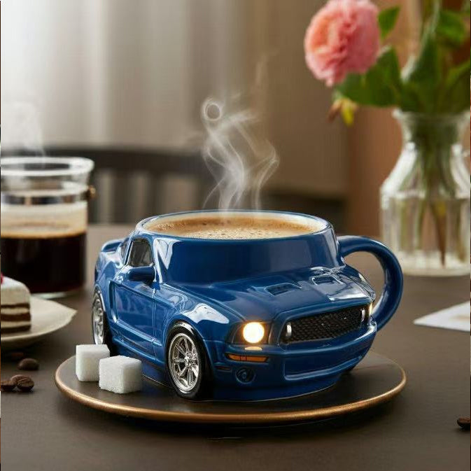 🔥☕【50% отстъпка】🎁 Чаша за кафе във формата на спортен автомобил, със смола и вътрешна облицовка от неръждаема стомана 304