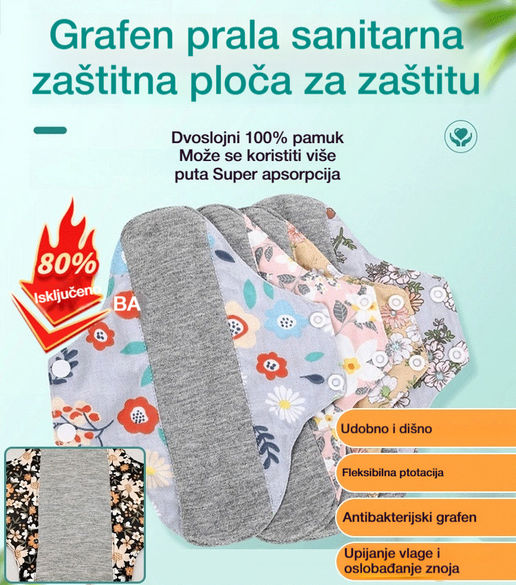 【🔥Pet komada – ograničeno 50% popusta】 Perivi antibakterijski jastučić od grafenskog pamuka
