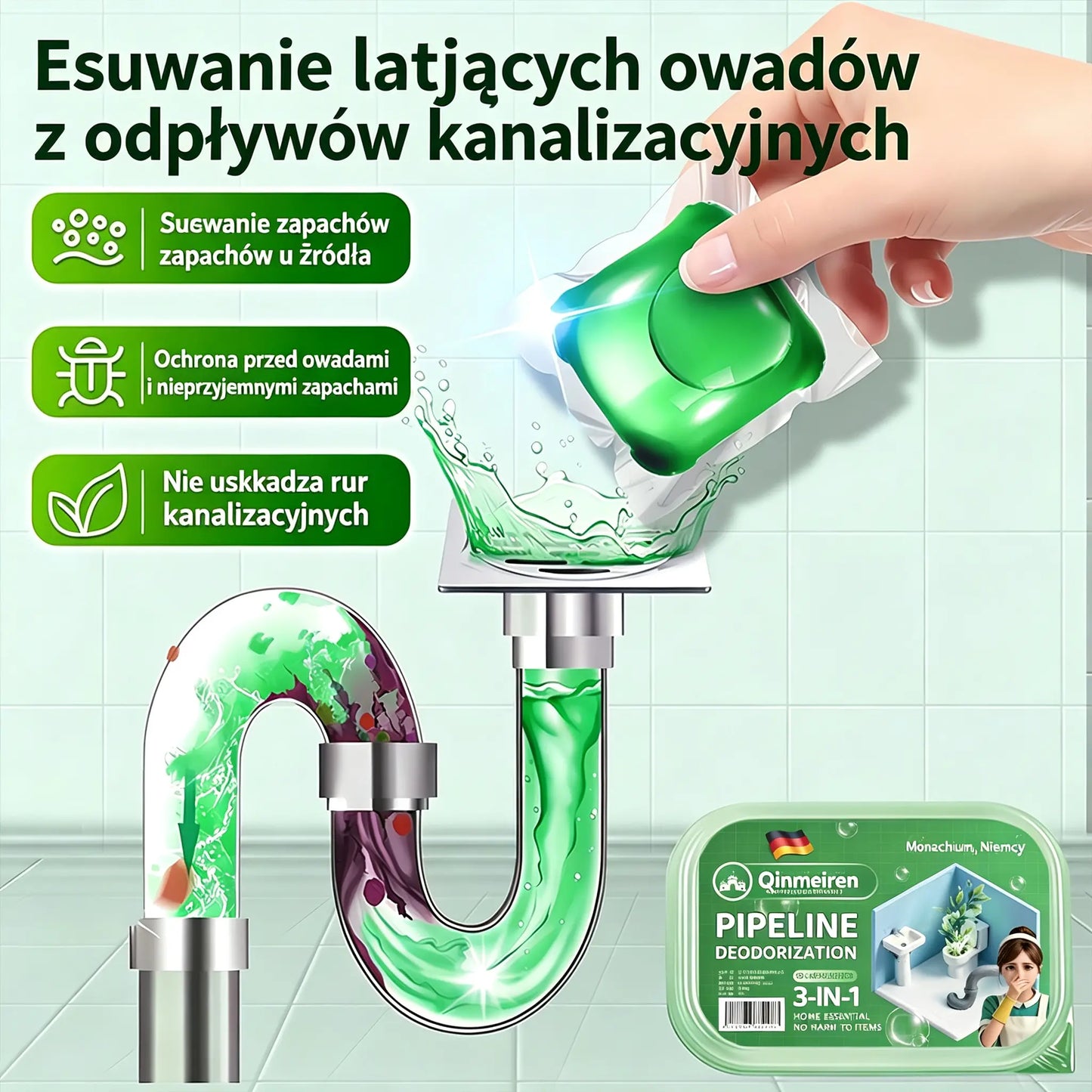 3 pudełka za jedyne 109 zł – 🔥🎉 Gorąco! 30 000 osób już kupiło 🎉. Kapsułki z bioenzymami do usuwania nieprzyjemnych zapachów z kanalizacji.