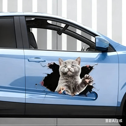 【Kupite 1, dobijte 1 gratis】🐱Trodimenzionalna naljepnica za mačke u obliku automobila, može se koristiti za zidne naljepnice u kupaonici, spavaćoj sobi i dnevnom boravku