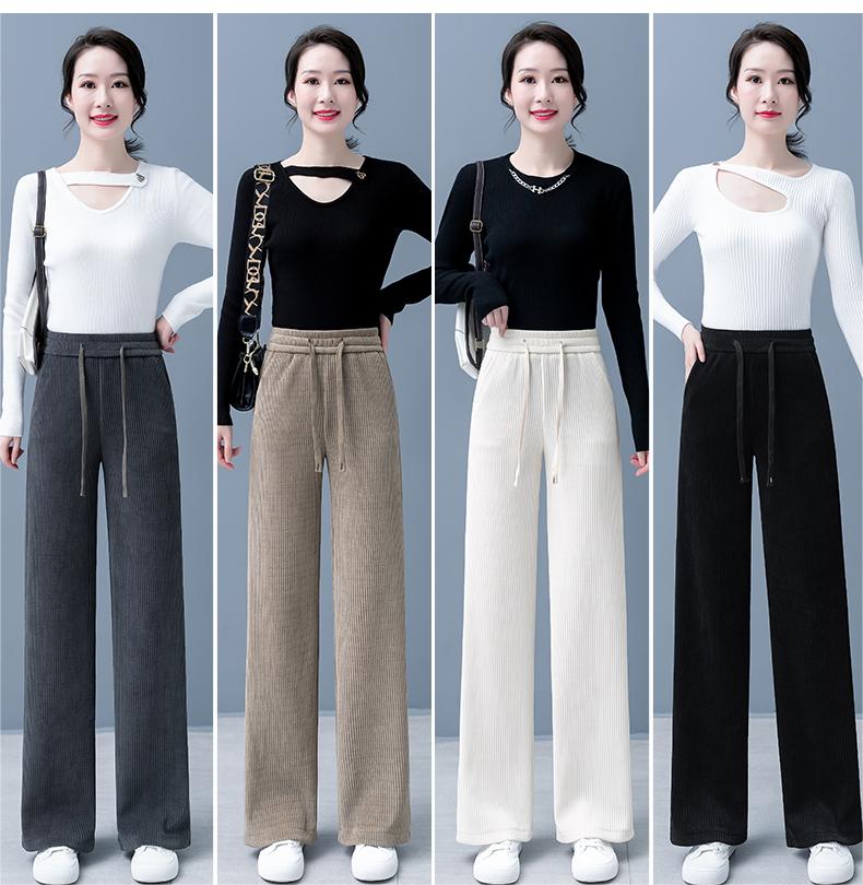 Nuevos pantalones casuales de terciopelo para otoño e invierno 2025, de pierna ancha, muy cómodos de llevar.