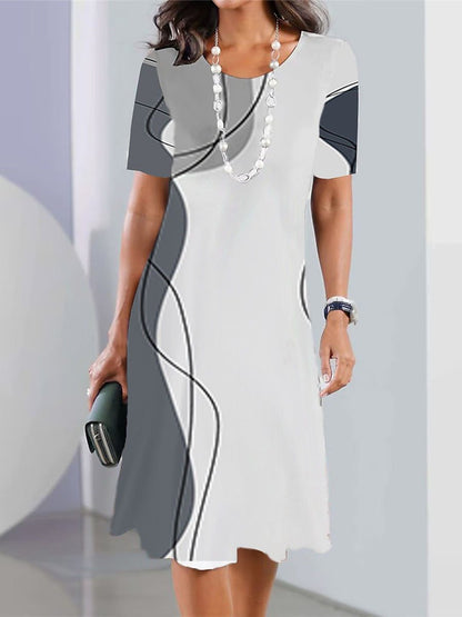 🌷🏆Nowe produkty w gorącej wyprzedaży🌷👗【XS-5XL】2025seksowna sukienka z okrągłym dekoltem i nadrukiem dla kobiet
