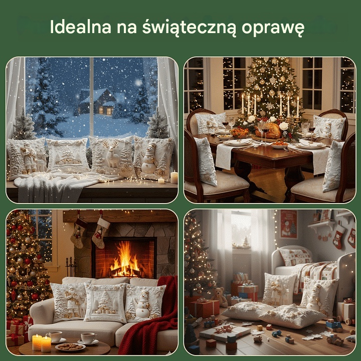 🔥sprzedawać się jak świeże bułeczki🎄Poszewka na poduszkę z motywem świątecznym 【Zestaw 4 elementów】