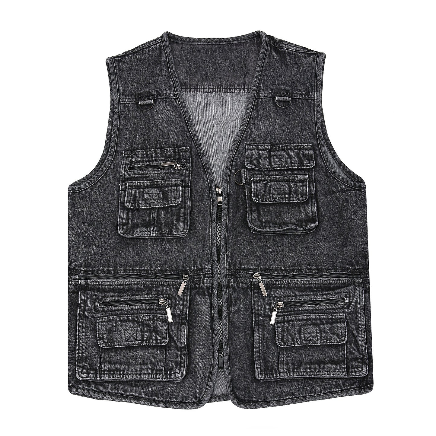 🔥 【Nova kolekcija -50%】Muški traper prsluk s mnogo džepova 【XL–7XL】 – Izdržljiv, prozračan i udoban