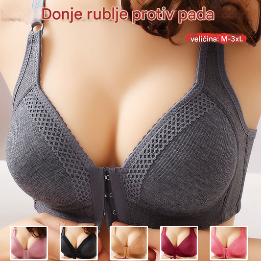 🎀💝【Paket od 3】💗Sujetador fino sin aros, sujetador push-up con botón frontal para evitar la flacidez y el encogimiento de los senos laterales