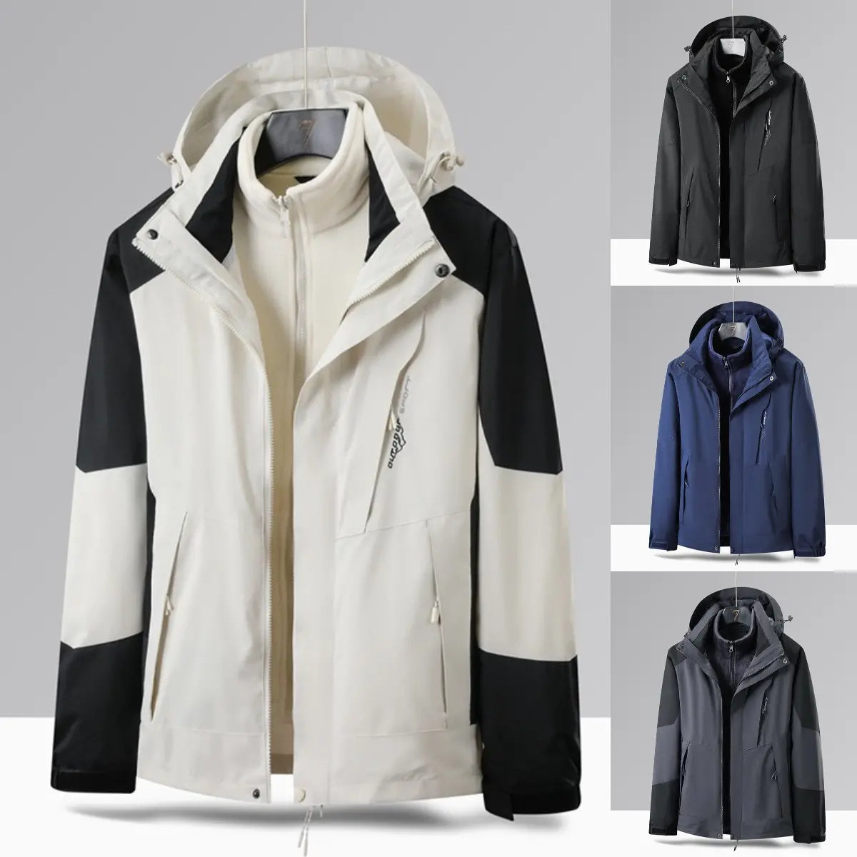 🔥🧥【1 kus, L–6XL】Nová outdoorová bunda 2 v 1 – vodoodolná, vetruodolná a hrejivá, vhodná na turistiku aj každodenné nosenie.