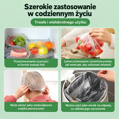 🔥🔥 【Zestaw 500 sztuk】-- 139 PLN 【Ostatnia okazja: połowa ceny】✨ 500 elastycznych osłonek na żywność wielokrotnego użytku