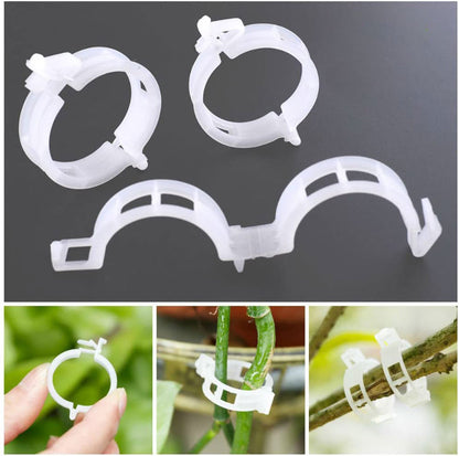 🌱【100/200 szt】 Plastikowy uchwyt podtrzymujący rośliny do pomidorów wiszące kratki winorośli łączące rośliny do szklarni dekoracja ogrodu warzywnego