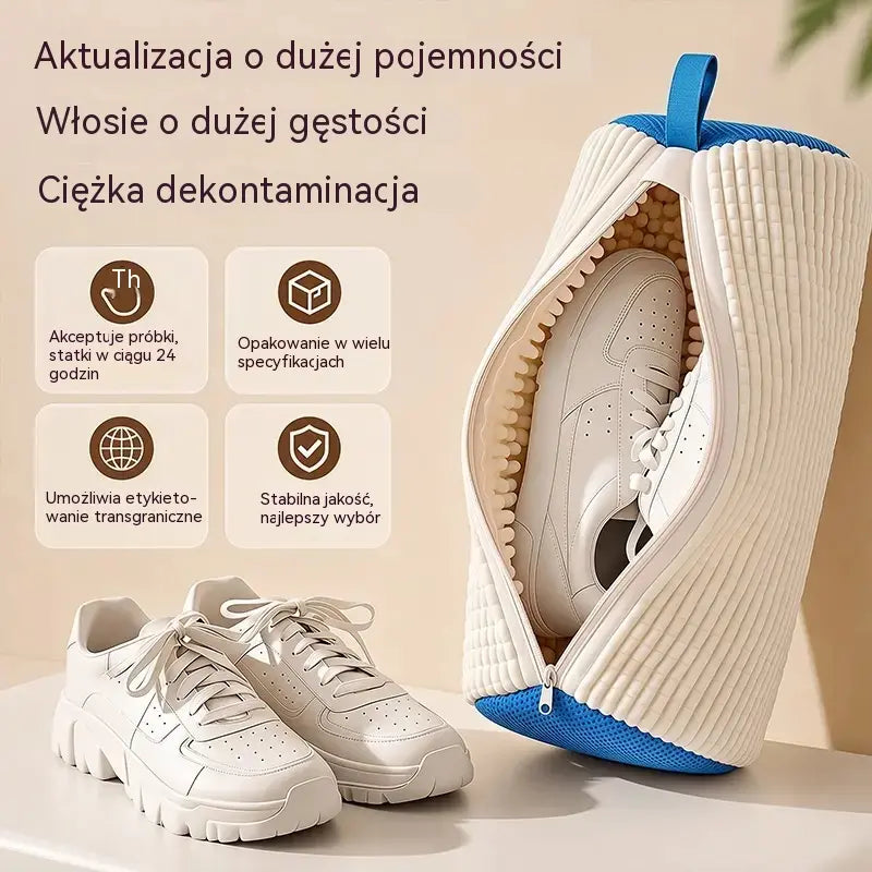 🔥【Kup 1, otrzymaj 1 gratis】⚡ Sprzedano ponad 50 000 sztuk! 💦👞Szczotka do butów z miękkim i grubym włosiem, odpornym na odkształcenia oraz worek na buty, służąca do czyszczenia obuwia