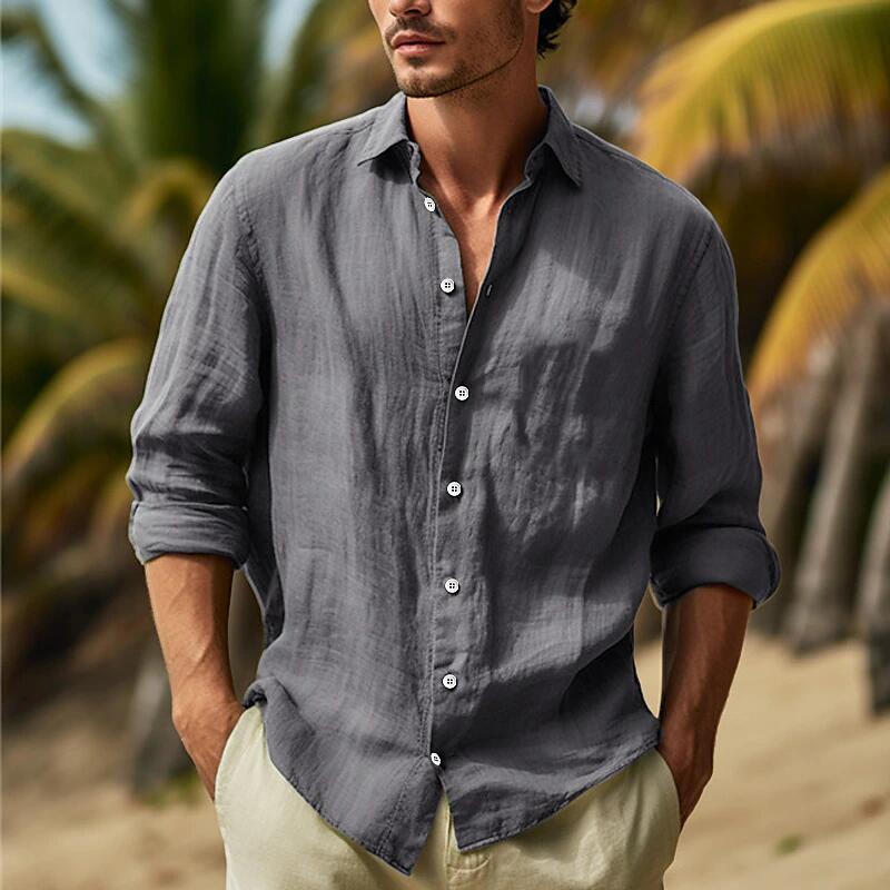 🎏👔【50% zniżki 🔥】【S–3XL】Nowa letnia męska koszula z długim rękawem, w dużych rozmiarach, dostępna w 9 kolorach