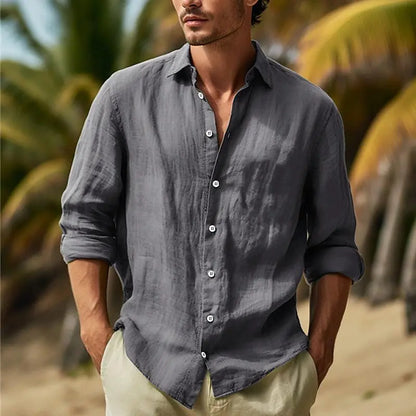 🎏👔【50% zniżki 🔥】【S–3XL】Nowa letnia męska koszula z długim rękawem, w dużych rozmiarach, dostępna w 9 kolorach