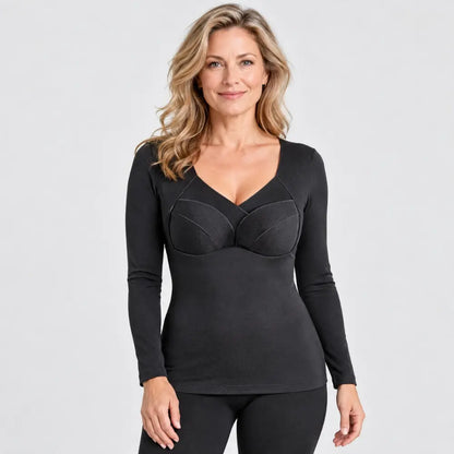 【Kúp 1, získaj 1 zadarmo】【XL-3XL】Dámska termobielizeň s vložkami – jednodielna, zateplená, hrubá, rýchlo zahreje, s dlhým rukávom