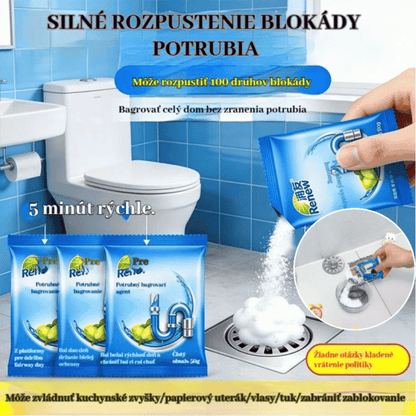 🔥【Kúpte 3, získajte 3 zadarmo】6 balení za 23 € 💪Silný prostriedok na odstraňovanie upchatia a korózie potrubí, vhodný na rozpúšťanie olejových škvŕn v toaletách, podlahových odtokoch, kanalizácii a kuchyniach